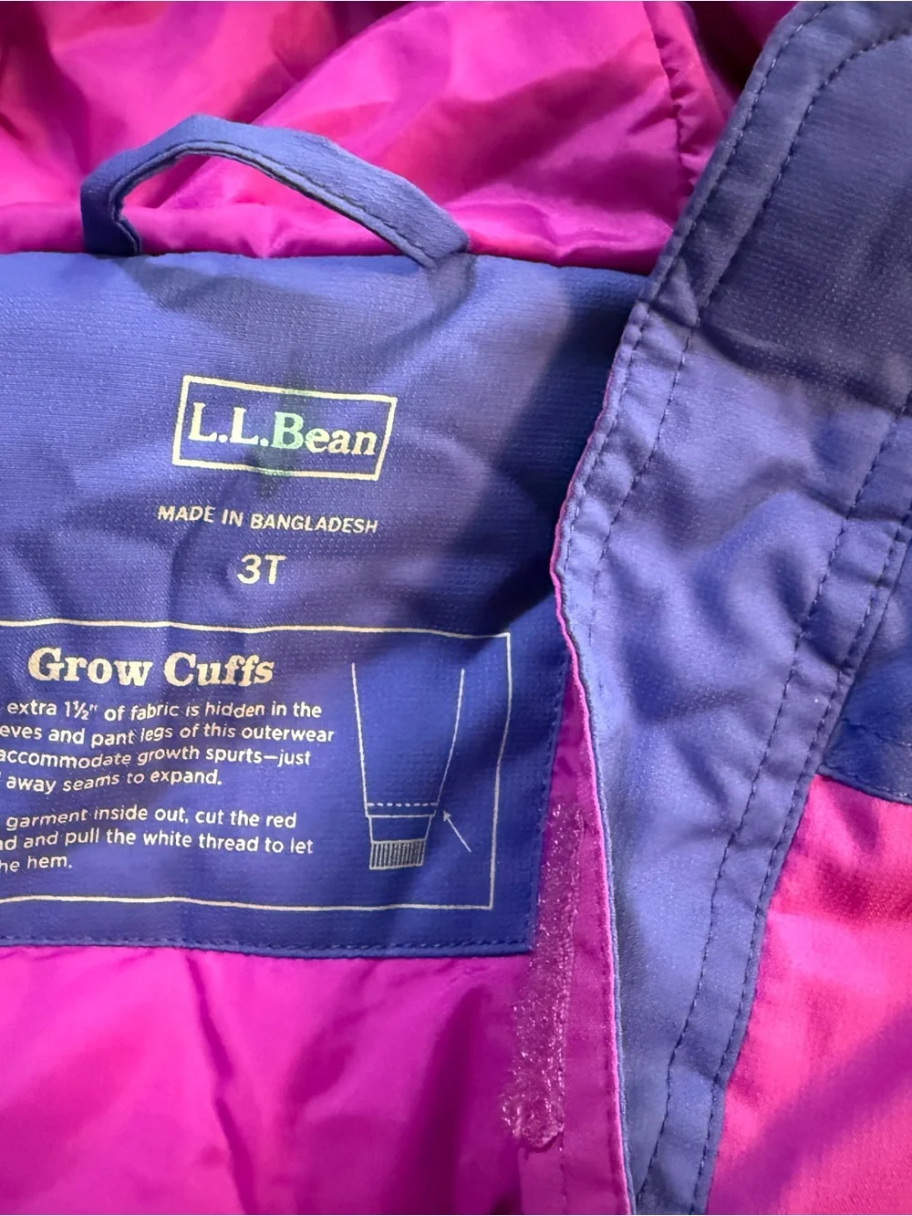 L.L. Bean Kids' Pink and Blue One-Piece Insulated Snow Suit